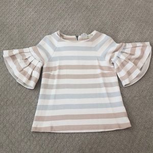 Striped top with bell sleeves
